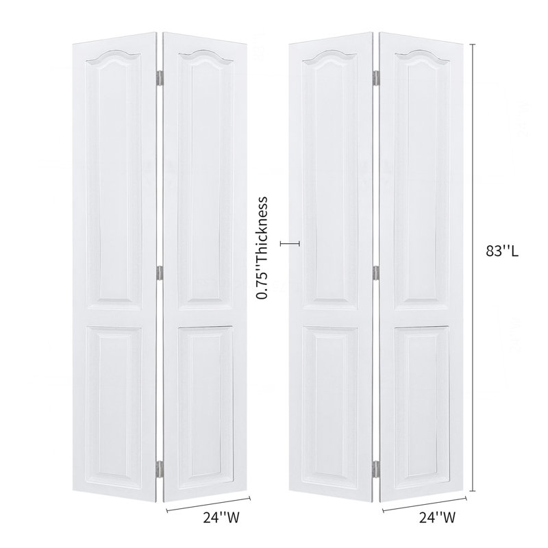 Porte pliante en vinyle à finition blanche à noyau solide de 3/4 po d'épaisseur 24 po x 83 po Crafted Modern, 96" x 83", 2