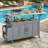 Foldable Outdoor Kitchen Island With Storage Cabinet, Lockable Wheels, And Towel Rack For Patio And Garden, Grey | Gift Idea-50395232