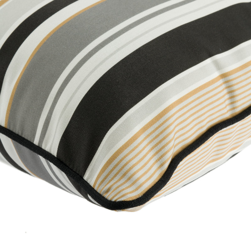 Lillian August Outdoor Living Lagoon Lumbar Pillow Cover, Newport Stripe Onyx, 20"H x 20"W