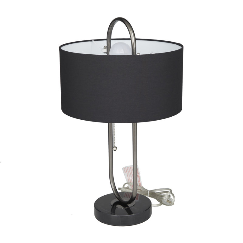 Metal Oval Shaped Black Accent Lamp