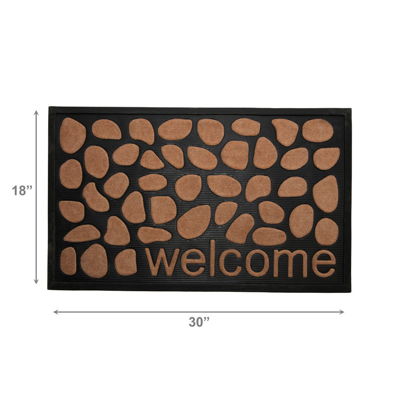 Embossed Polymat Pebble - Welcome