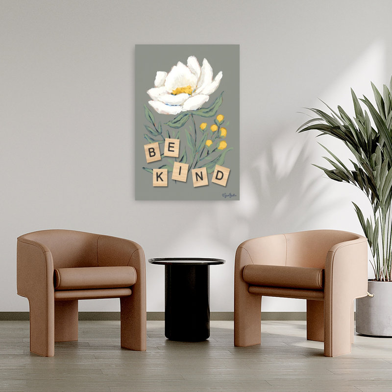 «Happy Flower Be Kind», art contemporain printanier, H 36 po x l 24 po