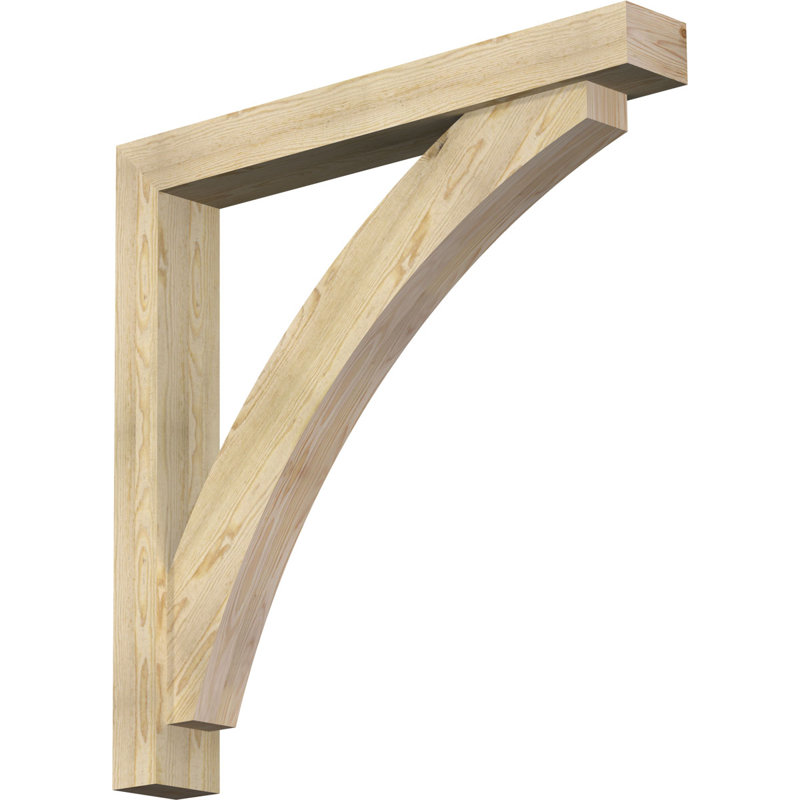 Thorton Block Bracket with Offset Brace, 6"W Douglas Fir (Rough Sawn), 44 x 44