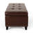 Stylish Leather In Chestnut With Nailhead Trim - 50.44W X 19.95D 15.95H, Generous Interior Storage Contemporary Modern Tufting Available