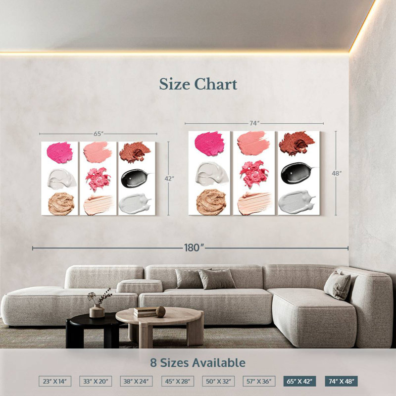 Shuttleworth Makeup Swatches, 42" H x 65" W