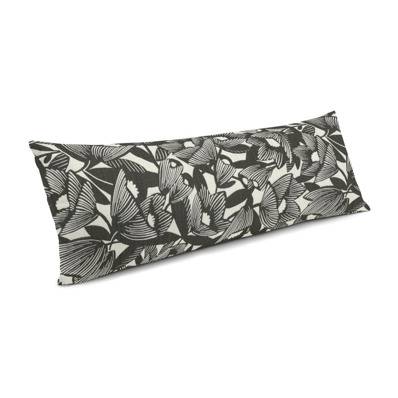 Romaria Lumbar Pillow Cover & Insert, Modern Black/White, 12" x 24"
