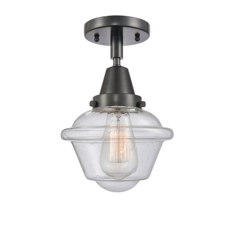 Grourke Glass Flush Mount, Seedy, Matte Black