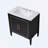 Bathroom vanity with ceramic basin, built-in hidden drawer