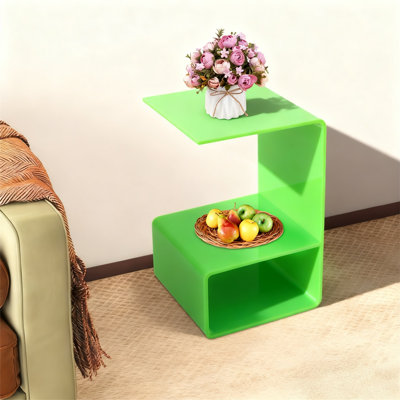 Acrylic Side Table 3 Tier Narrow Shelf Modern End Table For Living Room Bedroom Hallway Office Storage