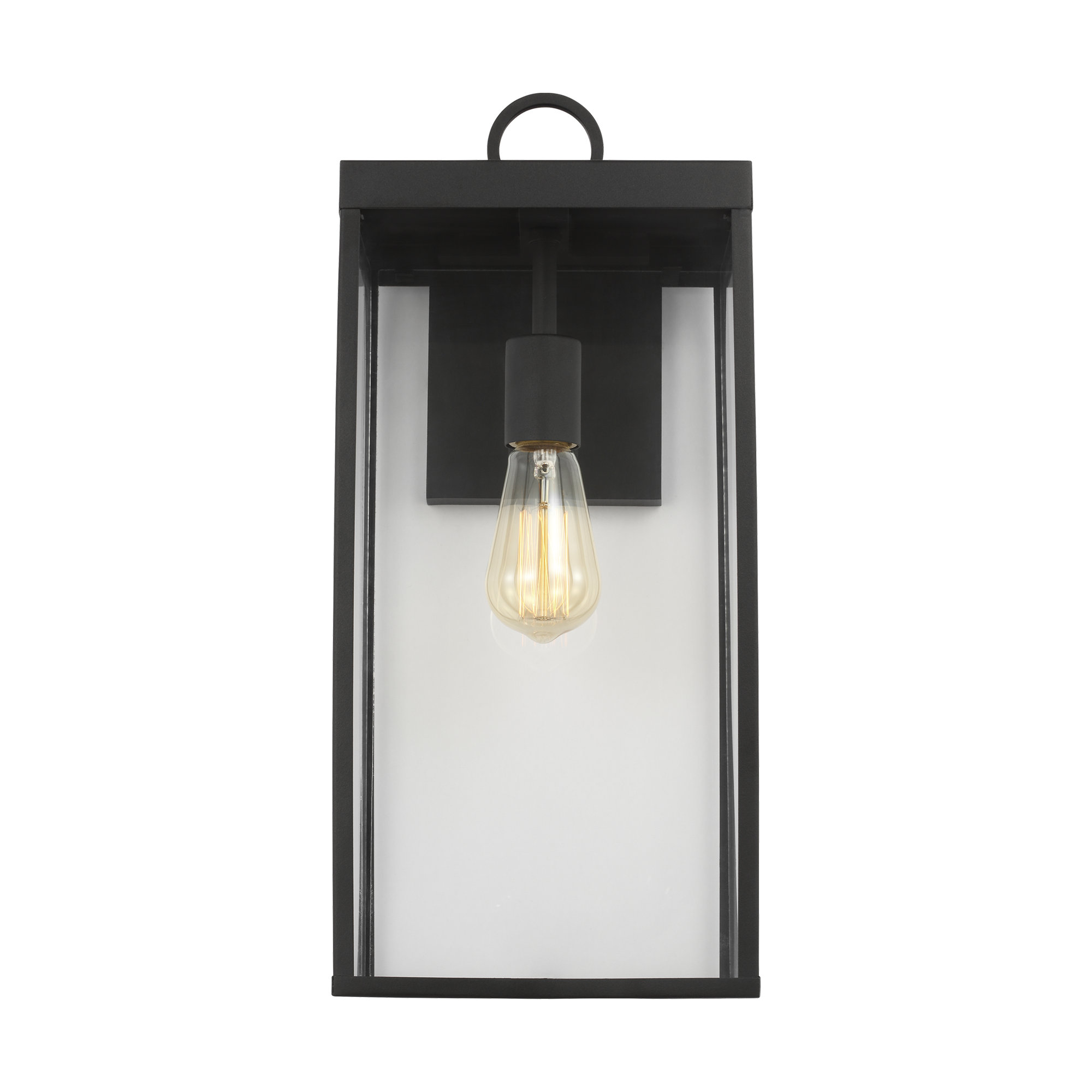 Howell Wall Lantern, 18.25" H x 8" W x 6.75" D, Matte Black