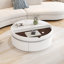Table basse ronde blanche avec 1 tiroir de 29,5 po (table incluse seulement)