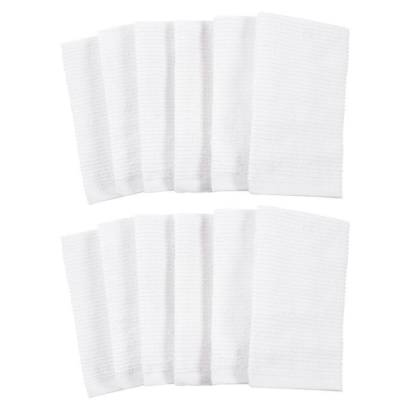 Ensemble de vadrouille 100% coton Wayfair Basics® Budd, 12, Blanc
