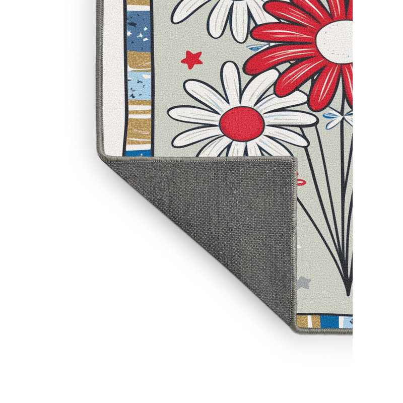 The Holiday Aisle® Indepence Day Firecraker Summer Holiday Rug, Rectangle 2' x 3'