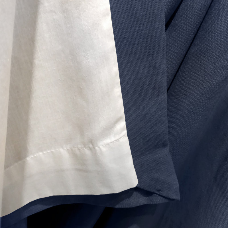 Cotton Blend Room Darkening Curtain Pair, Blue, Width 117 x Drop 137 cm