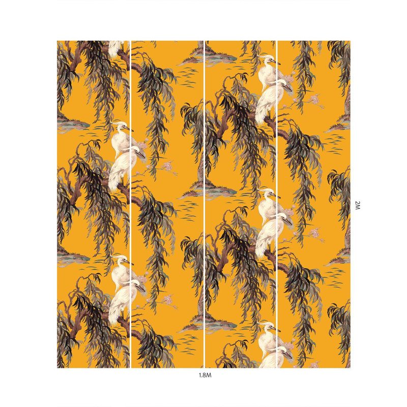 Zeus 9.84' L x 70.87" W Wallpaper Roll, Ochre