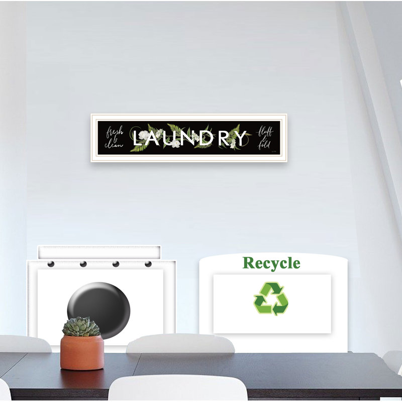 «Laundry-Fresh & Clean», art mural encadré pour le salon, décoration murale maison par House Fenway, Cadre blanc