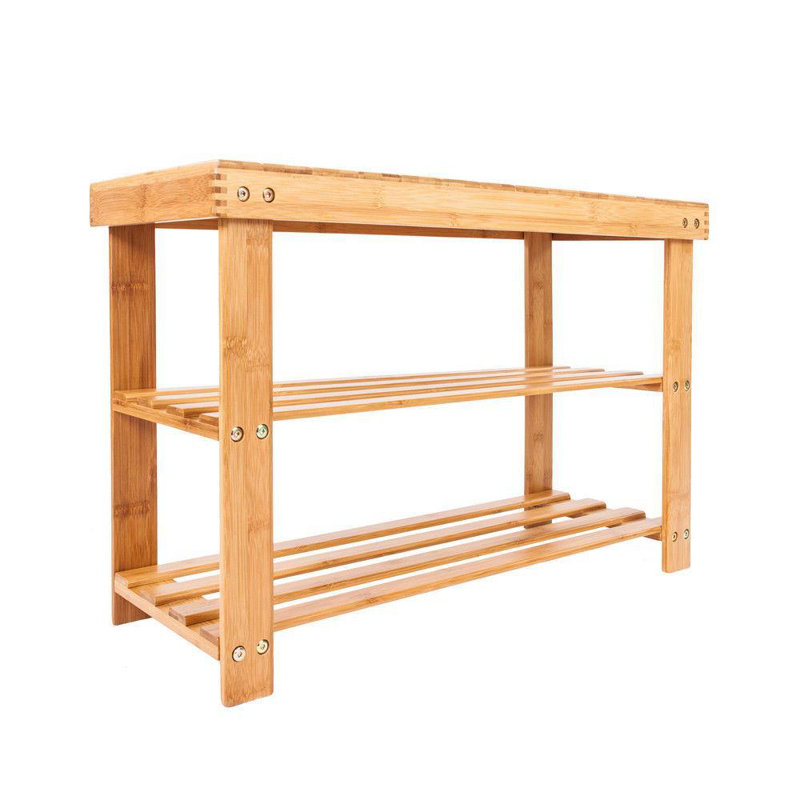 Banc de rangement pour 6 paires de chaussures, Naturel