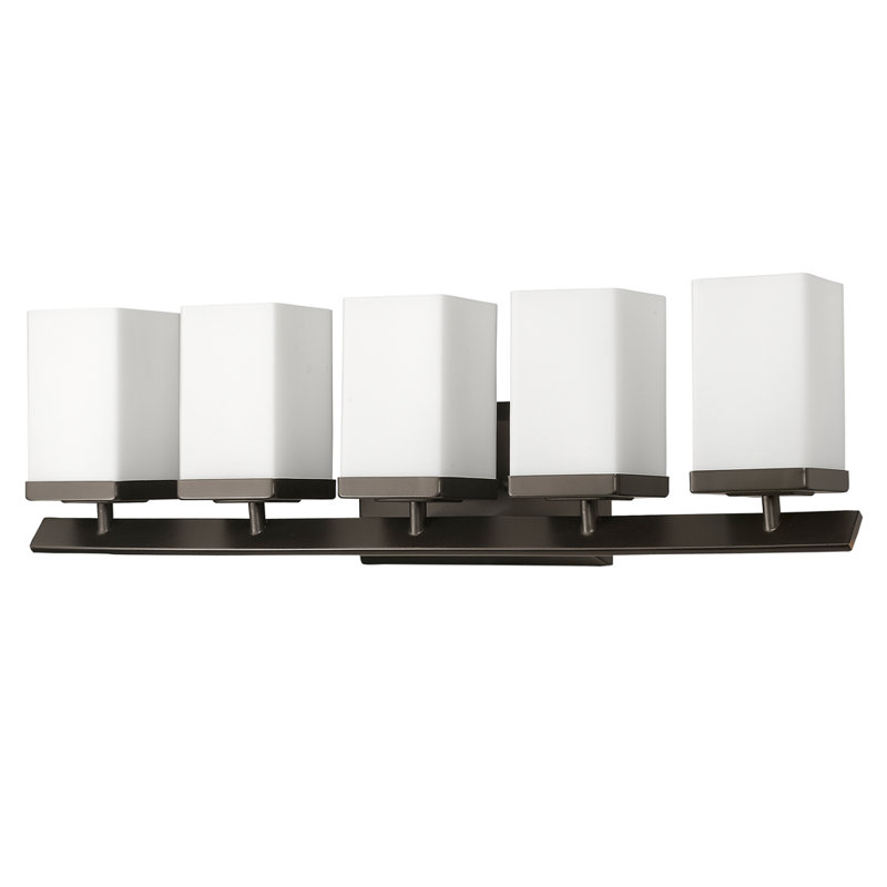 Éclairage pour meuble-lavabo 5 lumières Mcgarvey, Bronze huilé