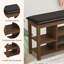 Banc à chaussures en bois massif, étagère de rangement en bois avec coussin éponge à rebond élevé et rangement caché-1954587664