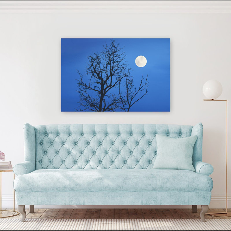 Arbre au clair de lune, silhouette, nature mystique, paisible, impression d'art mural, H 40 po x l 60 po