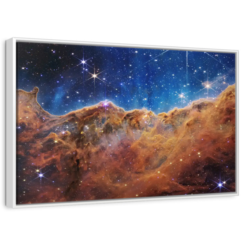 La nébuleuse Carina de James Webb, Cadre flottant blanc, 46 po x 31 po