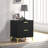 Black And Gold 2-Drawer Rectangular Nightstand