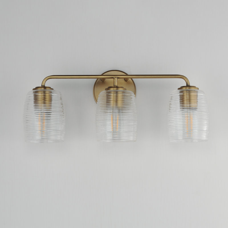 Honey-Bath Vanity, 22" Width, Natural Aged Brass, 3 Lights