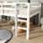 Full Rubber Wood Loft Bed With Ladder-1167357735