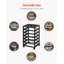 Chariot de rangement à roulettes Scrapbook, grande capacité à 6 niveaux avec plateau de rangement, cadre noir avec 4 roulettes amovibles, chariot en PP seulement, rangement roulant pour le matériel de bureau