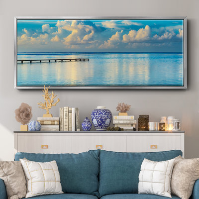Sunrise Dock - reproduction de cadre flottant sur toile