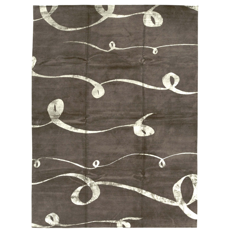 High-Quality Hand-Knotted Bark Area Rug