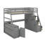 Lit mezzanine simple avec tiroirs, tablettes et bureau-1154361501