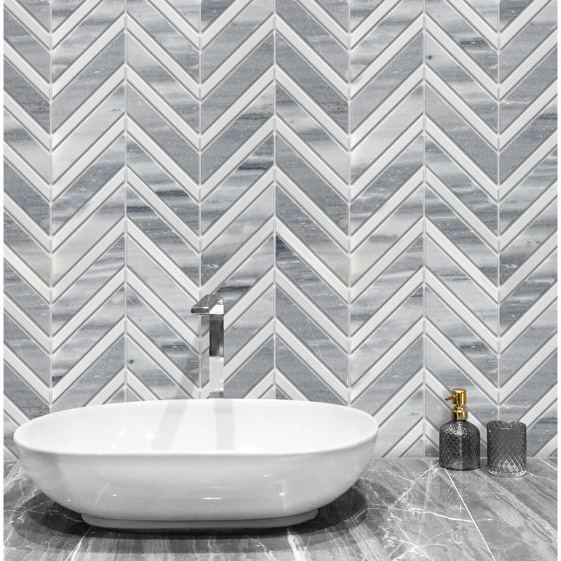 Marmara 12" x 12" Natural Stone and Marble Mosaic Tile