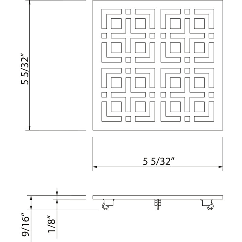 Weave Decorative Drain Cover, Polished Chrome