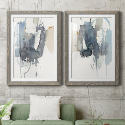 " Indigo Splatter I " 2 - Pieces