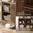 47 Inches Mid Century Modern Buffet Cabinet With Storage, Accent Sideboard And Credenza With Fluted Doors, Wood Coffee Bar Console For Kitchen, Living Room, Dark Brown-1203322488