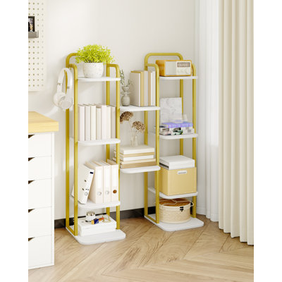 Vertical Shoe Rack, Shoe Shelves, Wood Shoe Organizer for Closet, Entryway, Shoe Tower for Small Spaces, Free Standing, Adjustable, with 2 Hooks, 6 Tier