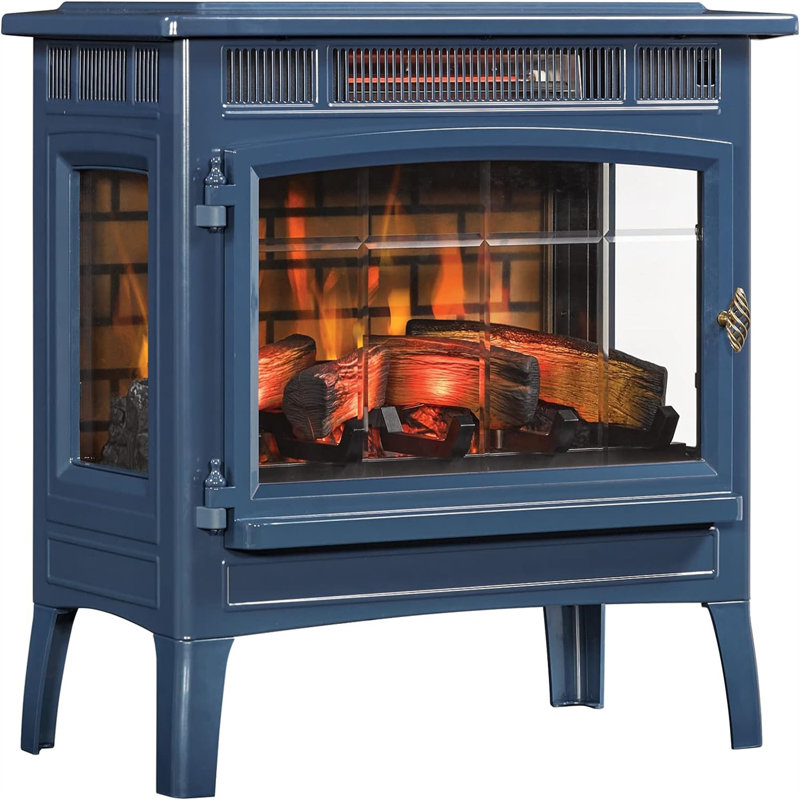 duraflame Freestanding Electric Fireplace Stove Heater with 3D Flame Effect for 1,000 Sq. Ft. Room, Navy, Navy