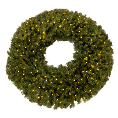 Couronne de Noël Elf Stor de 152 cm (60 po) avec 300 lumières DEL et 996 extrémités de branches réalistes (verte)