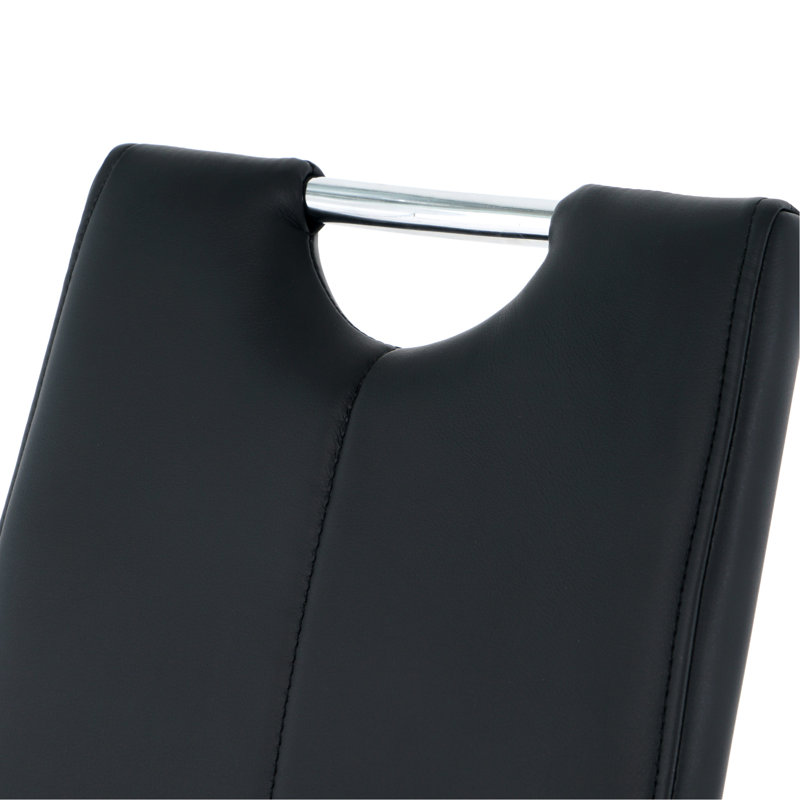 Chaise de salle à manger Ambernique, 4, Noir, noir, noir, noir, Argent argent