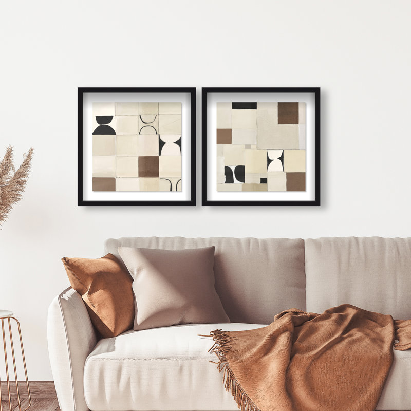 Boho Tiles Set by Oliver Gal, 21.5" H x 21.5" W, Black Shadowbox