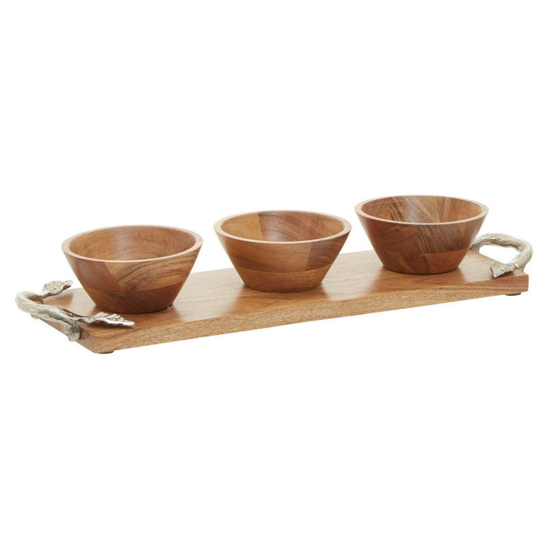 Alpen Home Carwyn Wood Divided Serving Dish