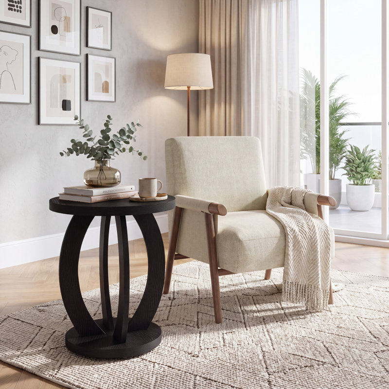 Table de bout ronde 24 po, Black