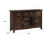 Buffet console Rinie, armoire 3 tiroirs et 3 tiroirs, bois brun cerise