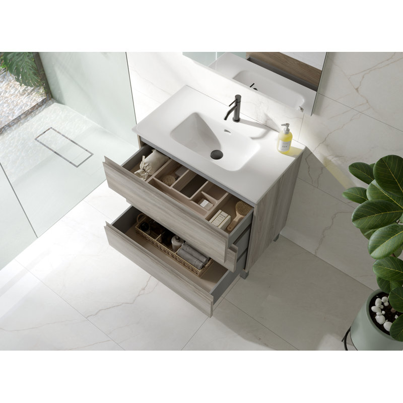 Ensemble de meuble-lavabo simple 31 po, Gris
