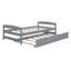 Lit plateforme simple avec lit gigogne simple, fabrication en bois de pin massif et en bois massif et gris, aucun sommier nécessaire, tête et pied de lit pour la chambre à coucher / salon-1836105293