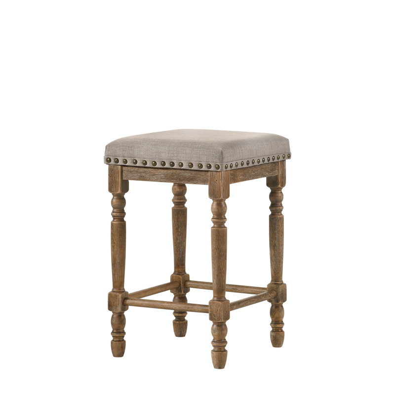 Tabourets de bar rembourrés en tissu beige Farsiris