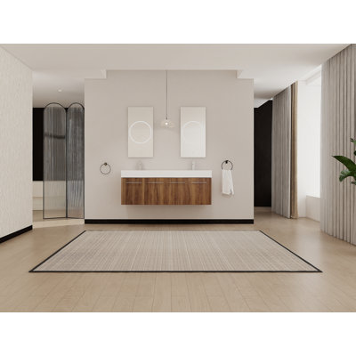 Wall-Mounted Bathroom Vanity With Double Resin Sink, Soft Closing Door Hinges, Durable Material, Ideal For Multiple Users And Easy Maintenance.