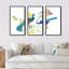 Peacocks and Iris Flowers - 3 pièces, reproduction sur toile-713713245-713713241