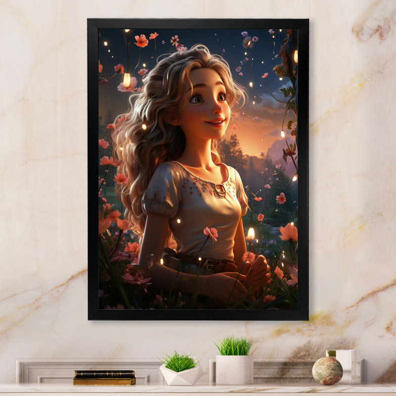 Conte de fées princesse III, Cadre photo noir, H 20 po x l 12 po x P 1 po